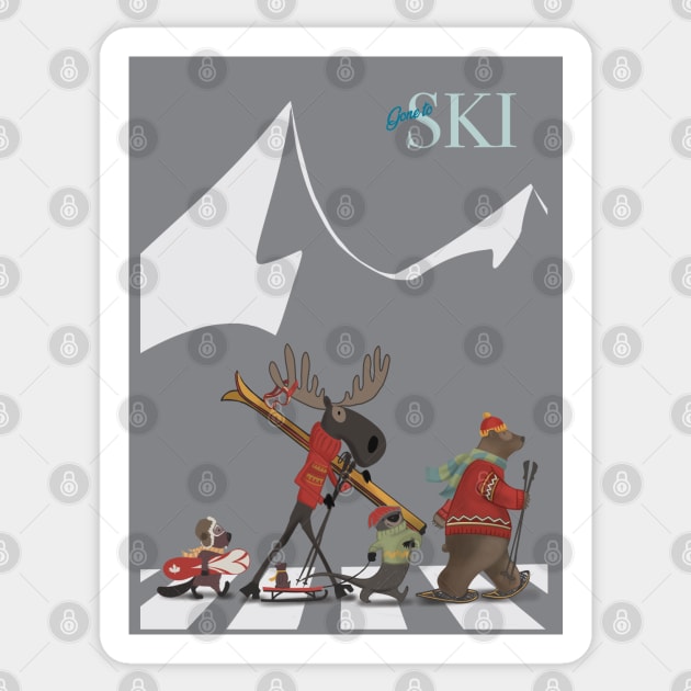 SKI MOOSE AND FRIENDS Sticker by SFDesignstudio